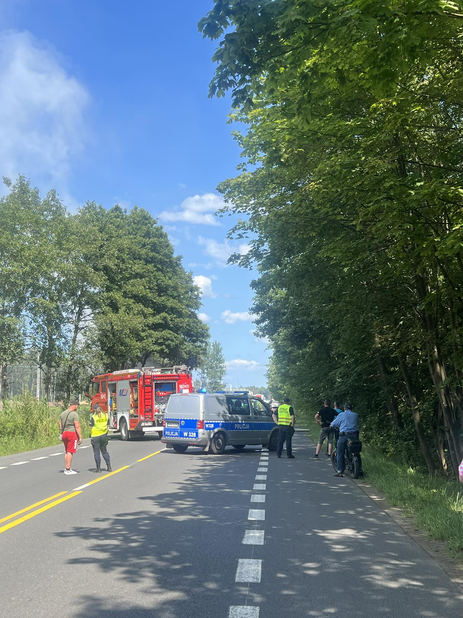  Pożar samochodu ciężarowego na drodze z Międzyzdrojów do Świnoujścia